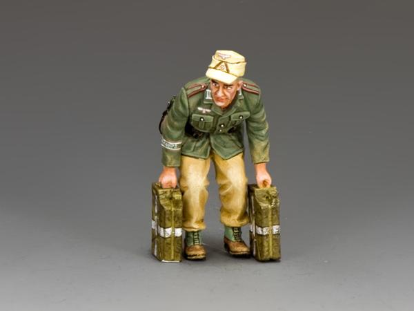 AK111 - Soldier lifting Jerrycans, Afrika Korps from King & Country - Piers Christian Toy Soldiers