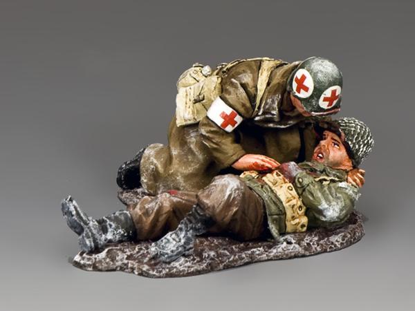 BBA079 - 'Seriously Wounded' Battle of the Bulge American from King & Country - Piers Christian Toy Soldiers