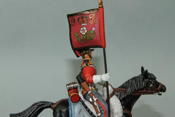1FG.7 - British 1st Life Guards Trooper with Standard from Frontline Napoleonic - Piers Christian Toy Soldiers - 1